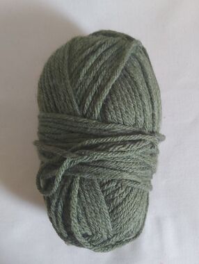 Chunky Wool Blend Olive Green Yarn Skein